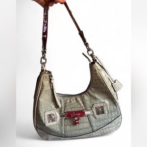 Guess Y2K Crocodile-Embossed Shoulder Bag